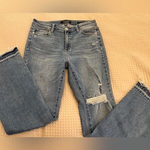 Judy Blue Light Distressed Bootcut Jeans